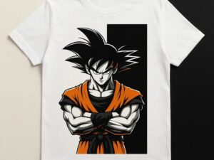 Maypra "Saiyan Stance" Classic Goku Graphic T-Shirt in White