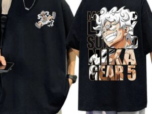 Maypra "Sun God Nika" Gear 5 Oversized Anime T-Shirt in Black